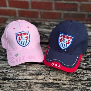 Lot of 2 US National Soccer Team USA Official Merchandise Men Women Hats Caps T5